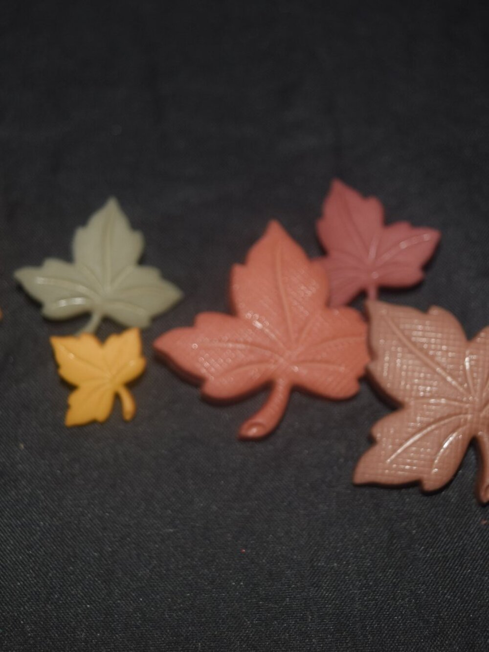 🍂Autumn Leaf Resin Flatback Embellishments/ Buttons - 8pc